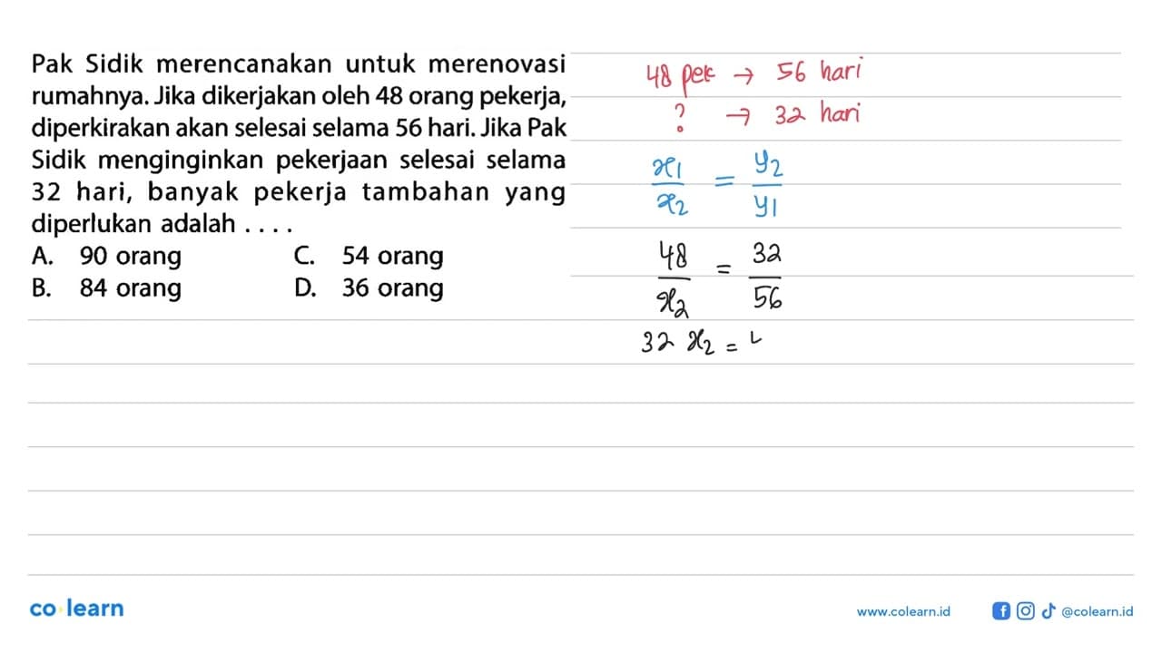 Pak Sidik merencanakan untuk merenovasi rumahnya. Jika