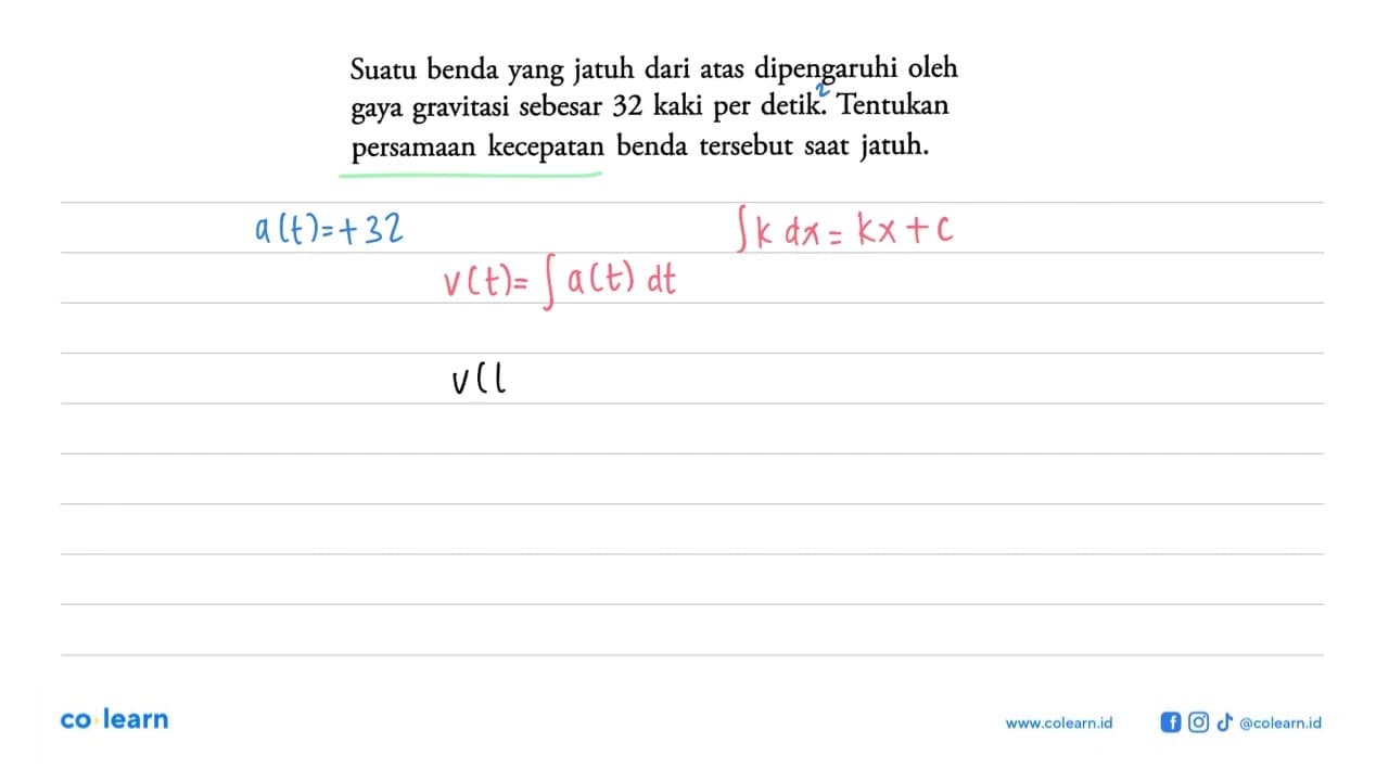 Suatu benda yang jatuh dari atas dipengaruhi oleh gaya