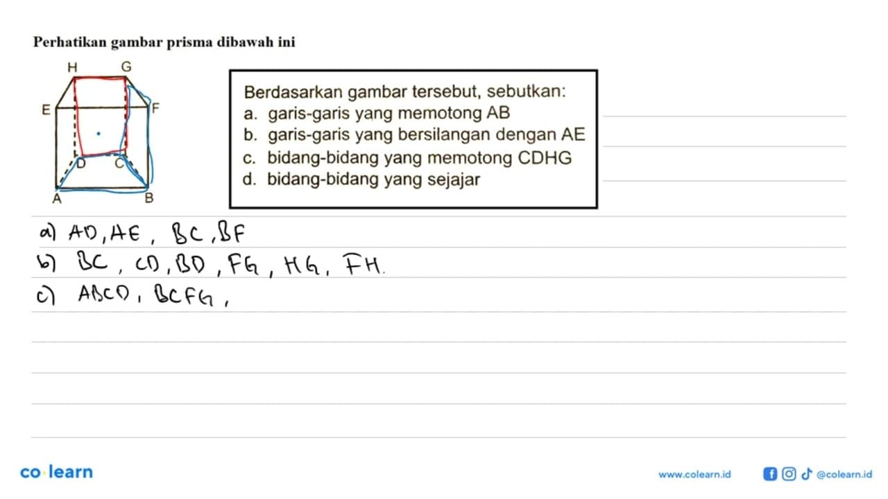 Perhatikan gambar prisma dibawah ini Berdasarkan gambar