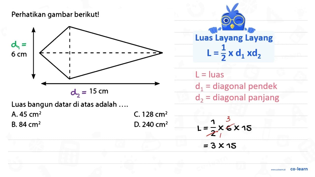 Perhatikan gambar berikut! Luas bangun datar di atas adalah