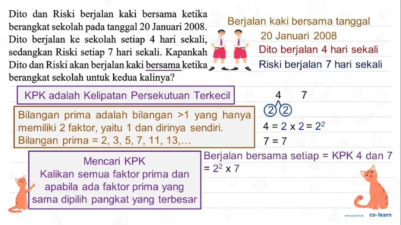 Dito dan Riski berjalan kaki bersama ketika berangkat