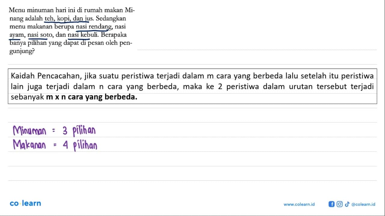 Menu minuman hari ini di rumah makan Minang adalah teh,