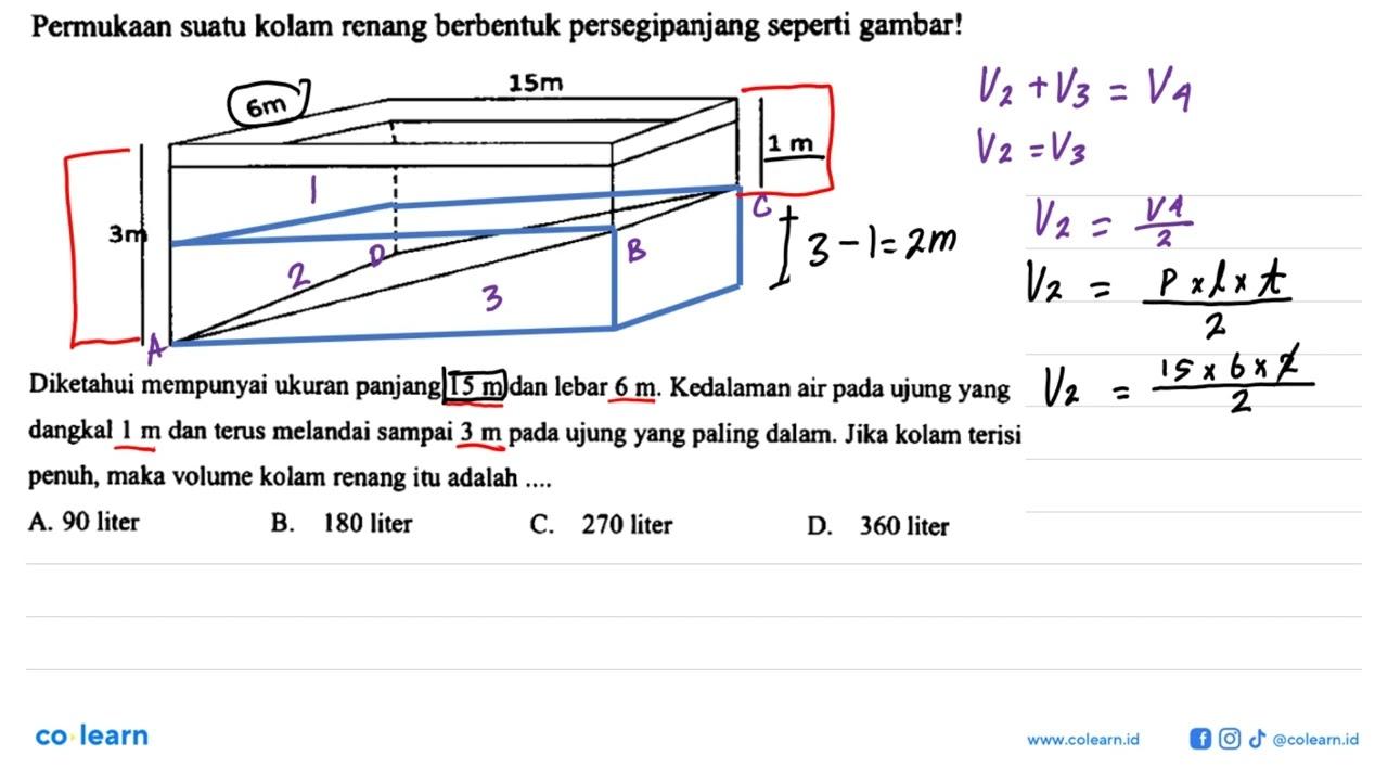 Permukaan suatu kolam renang berbentuk persegipanjang