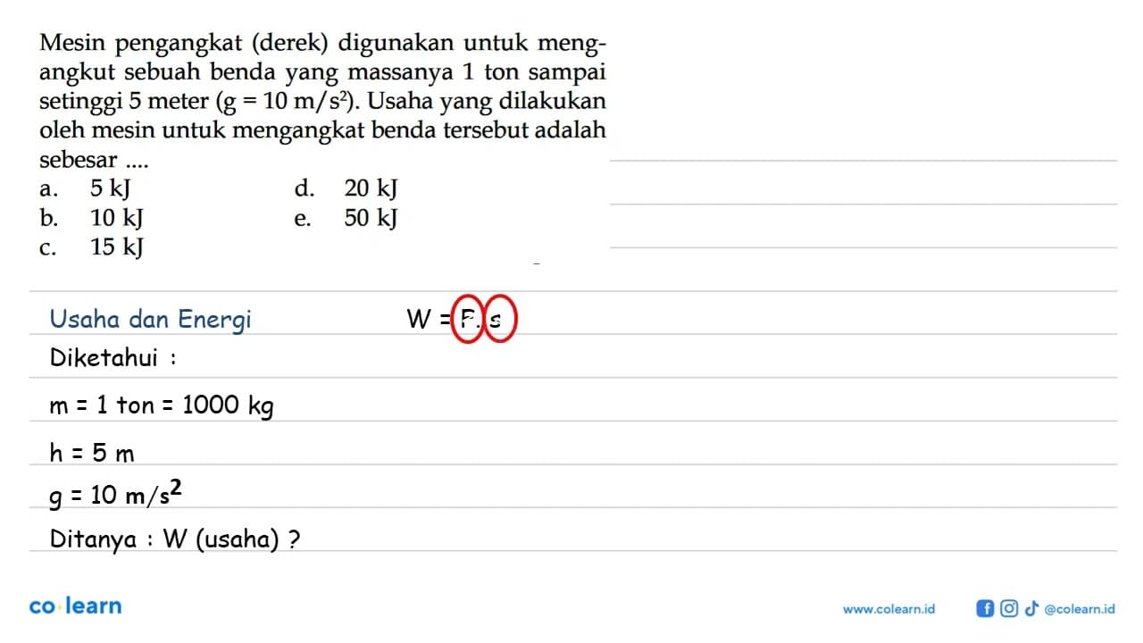 Mesin pengangkat (derek) digunakan untuk mengangkut sebuah