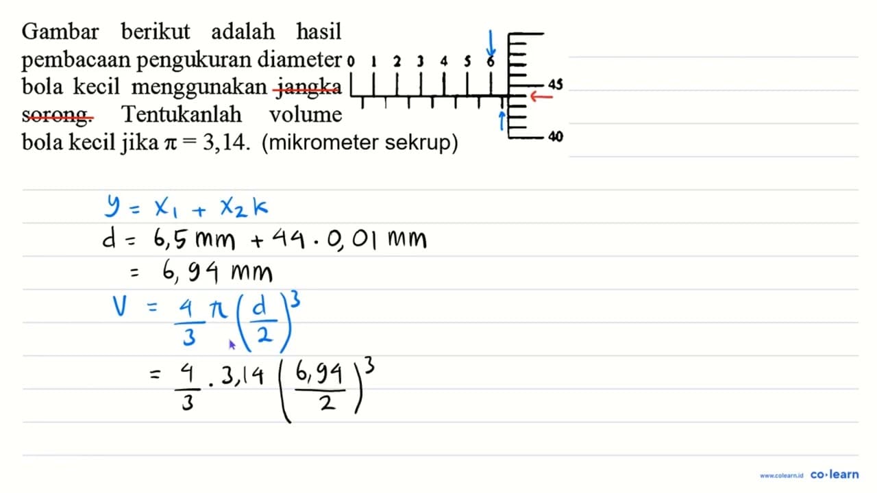 Gambar berikut adalah hasil pembacaan pengukuran diameter 0