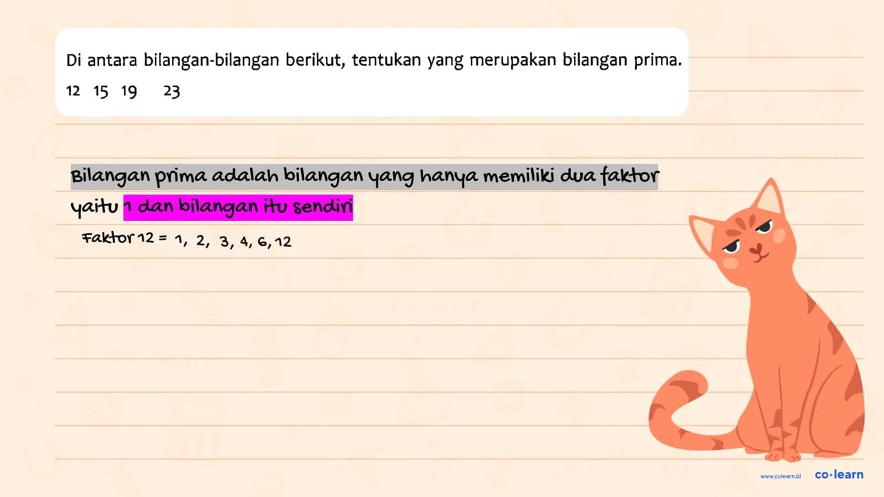 Di antara bilangan-bilangan berikut, tentukan yang