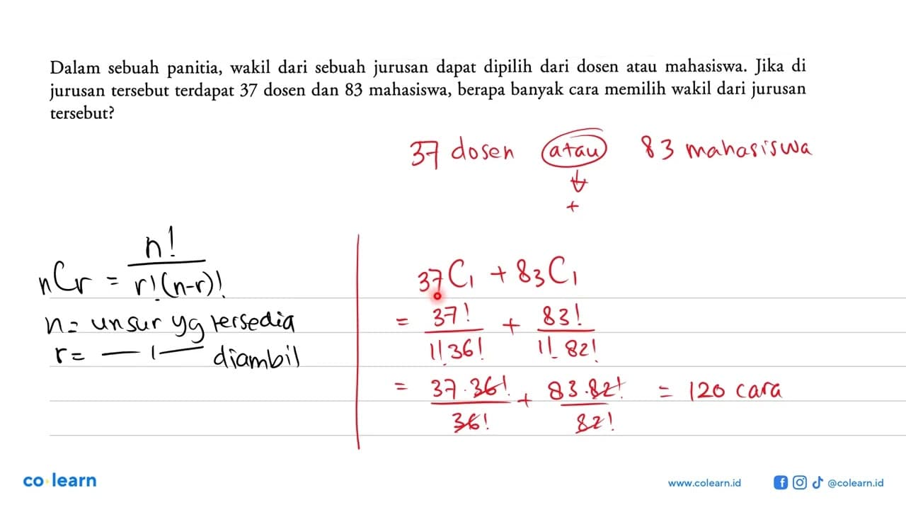 Dalam sebuah panitia, wakil dari sebuah jurusan dapat