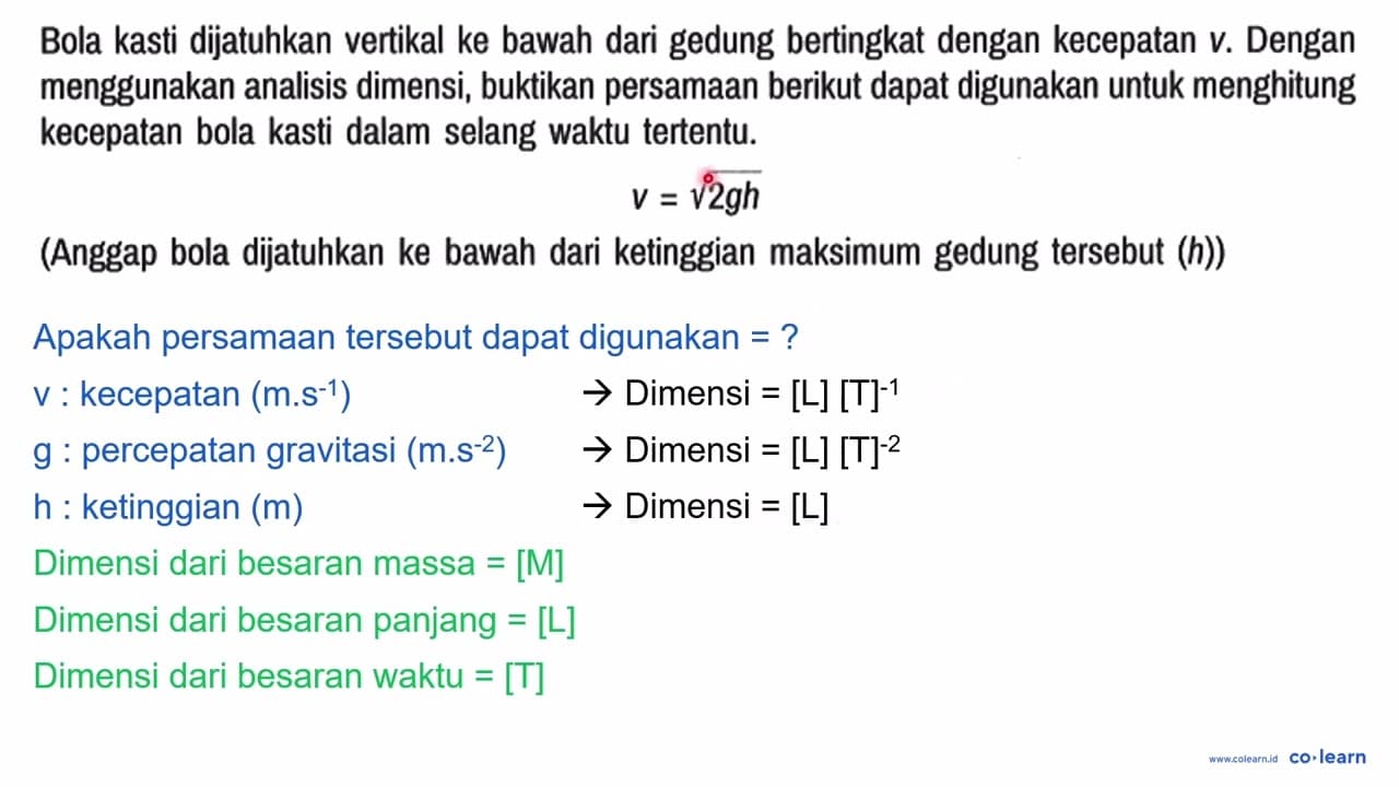 Bola kasti dijatuhkan vertikal ke bawah dari gedung