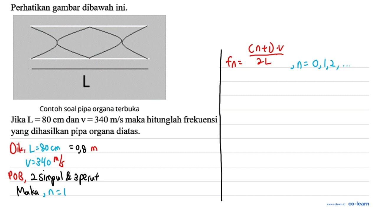 Perhatikan gambar dibawah ini. Contoh soal pipa organa