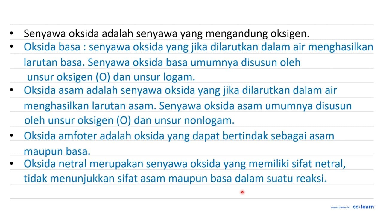 Oksida berikut membentuk larutan yang bisa bereaksi hanya