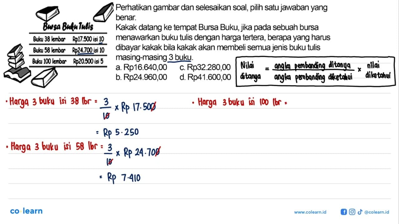 Perhatikan gambar dan selesaikan soal, pilih satu jawaban