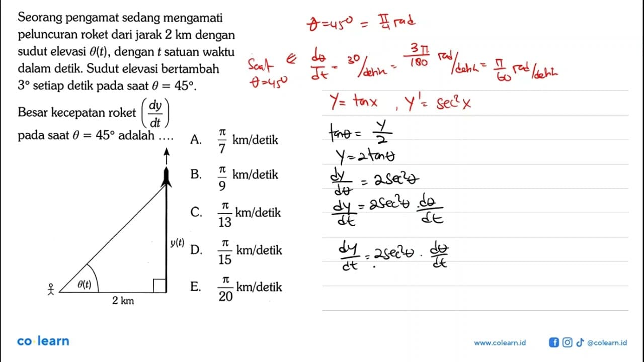 Seorang pengamat sedang mengamati peluncuran roket dari