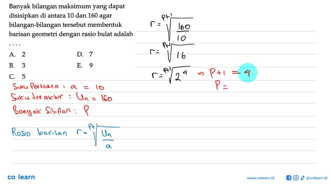 Banyak bilangan maksimum yang dapat disisipkan di antara 10