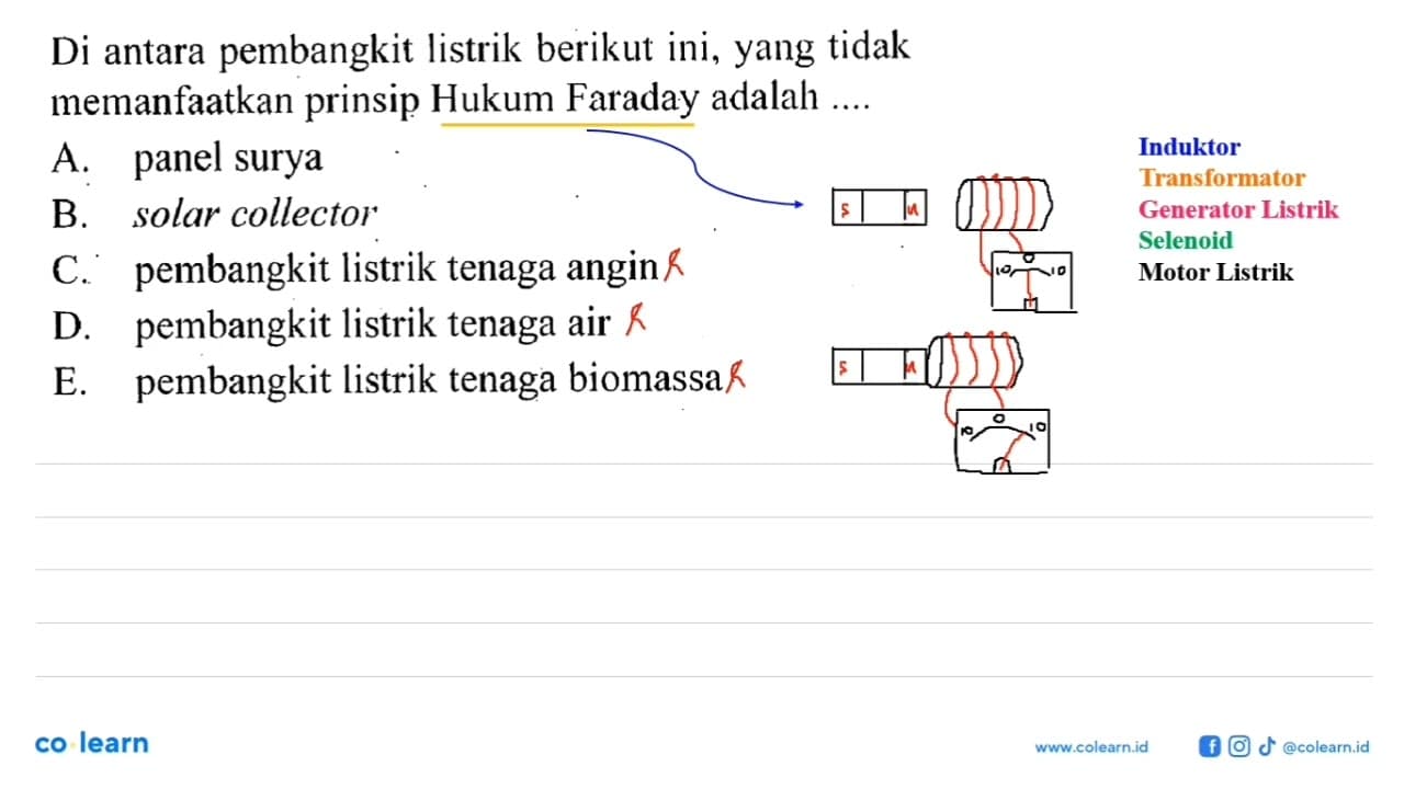 Di antara pembangkit listrik berikut ini, yang tidak