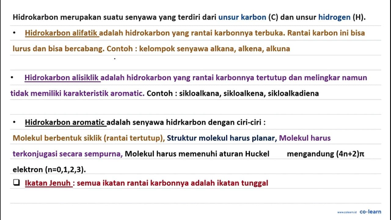 Suatu senyawa Alkana, Alkena dan Alkena dapat membentuk