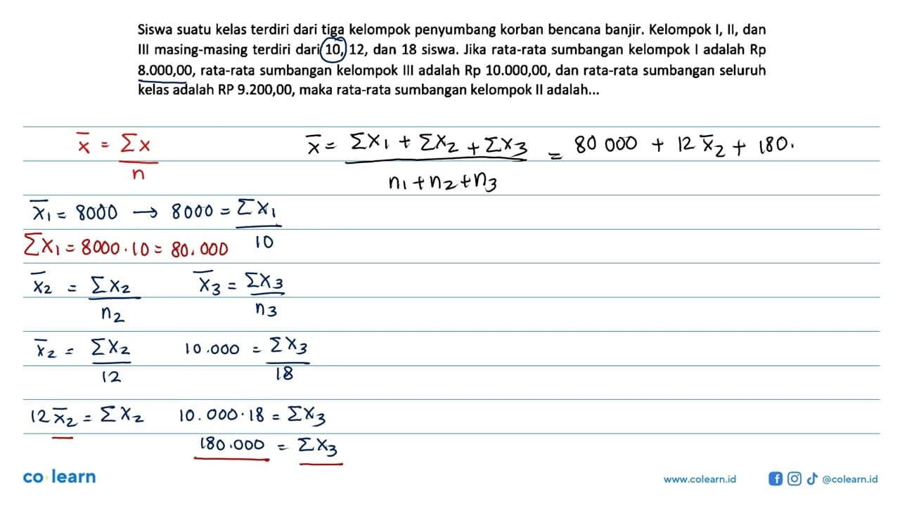 Siswa suatu kelas terdiri dari tiga kelompok penyumbang