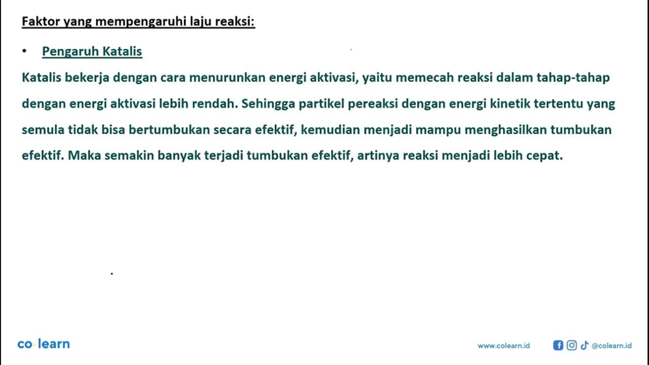 Berikut ini akan ditampilkan laju reaksi pada berbagai