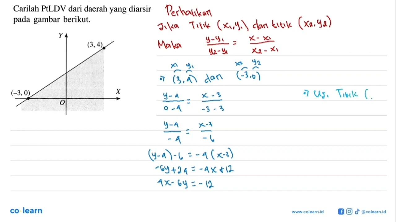 Carilah PtLDV dari daerah yang diarsir pada gambar berikut.