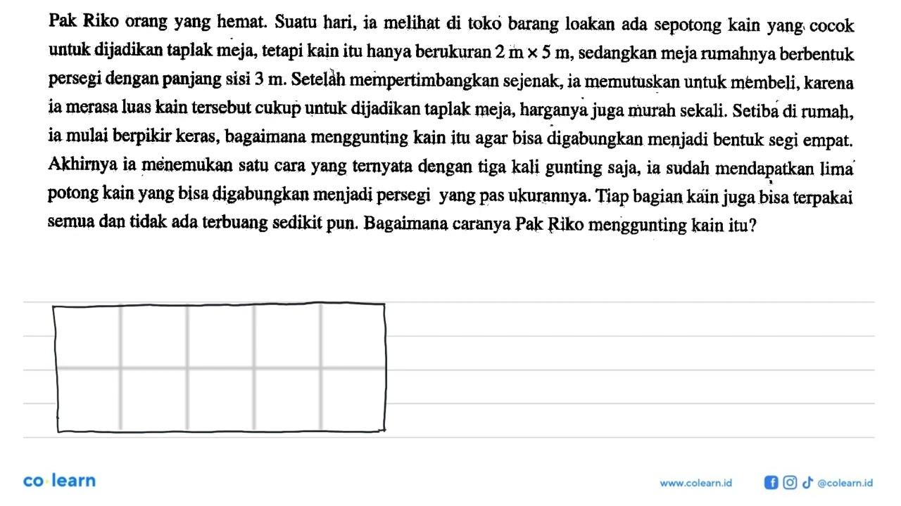 Pak Riko orang yang hemat. Suatu hari, ia melihat di toko