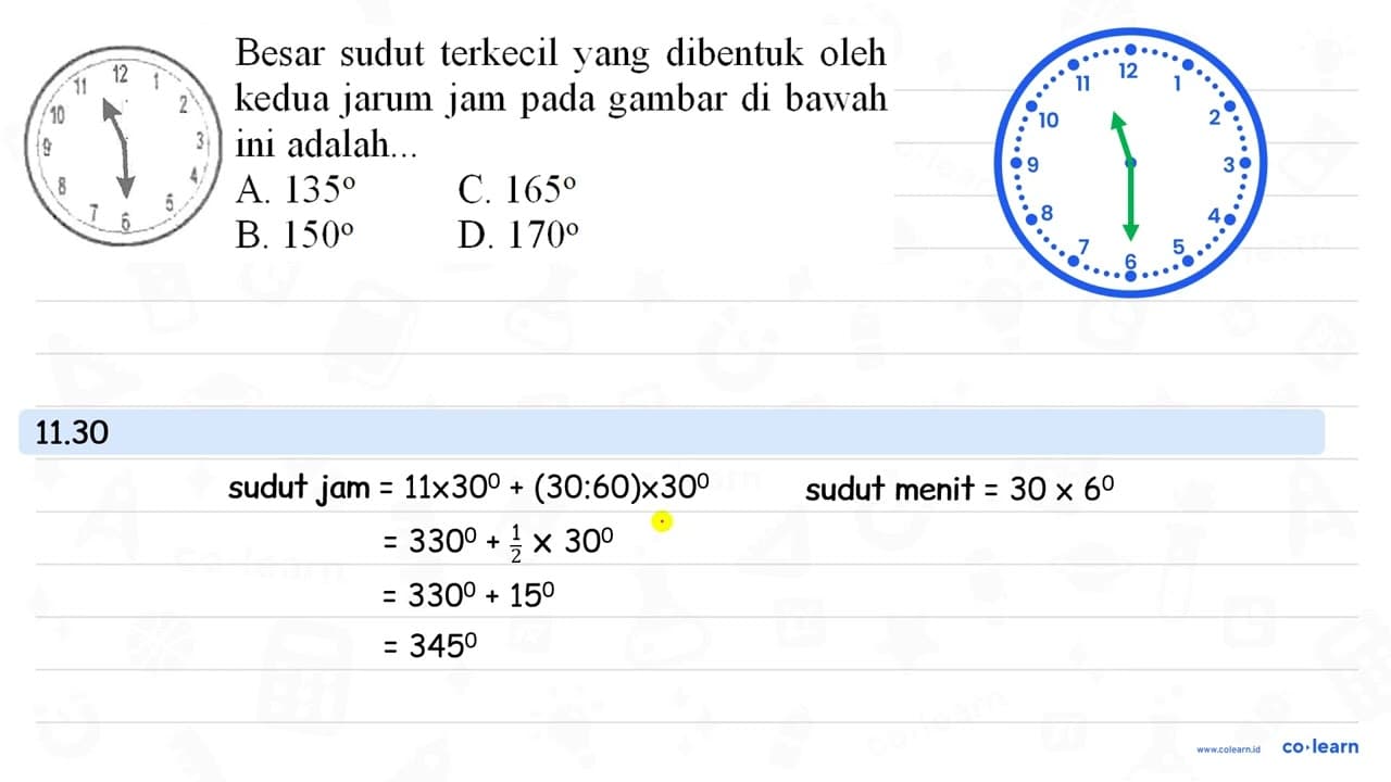 1112 2 { Besar sudut terkecil yang dibentuk oleh ) { kedua