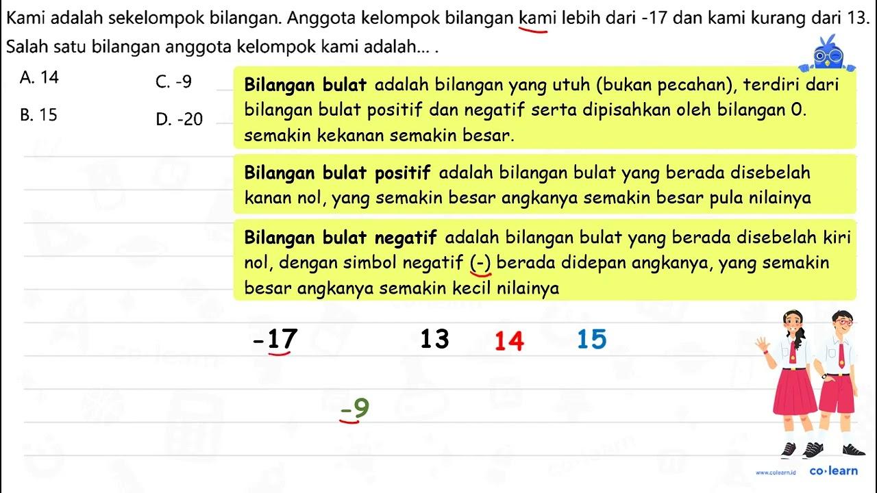 Kami adalah sekelompok bilangan. Anggota kelompok bilangan