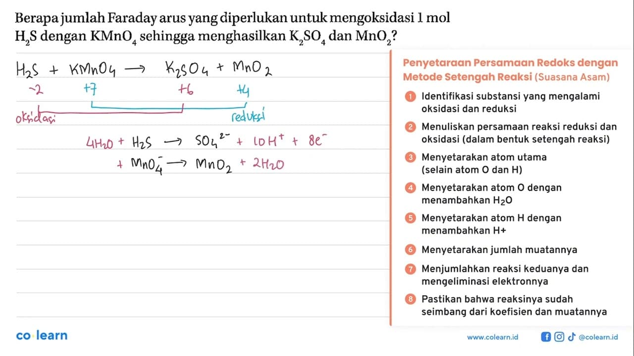 Berapa jumlah Faraday arus yang diperlukan untuk