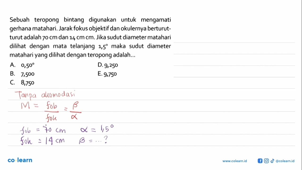 Sebuah teropong bintang digunakan untuk mengamati gerhana