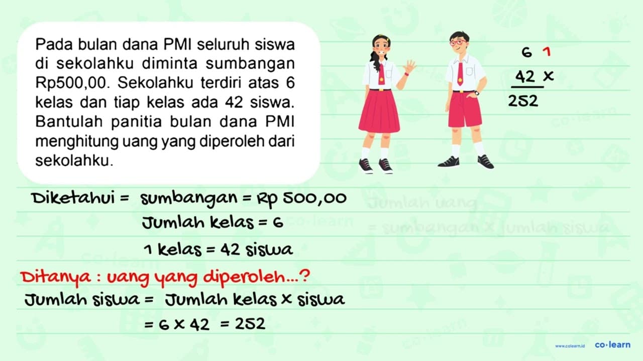 Pada bulan dana PMI seluruh siswa di sekolahku diminta