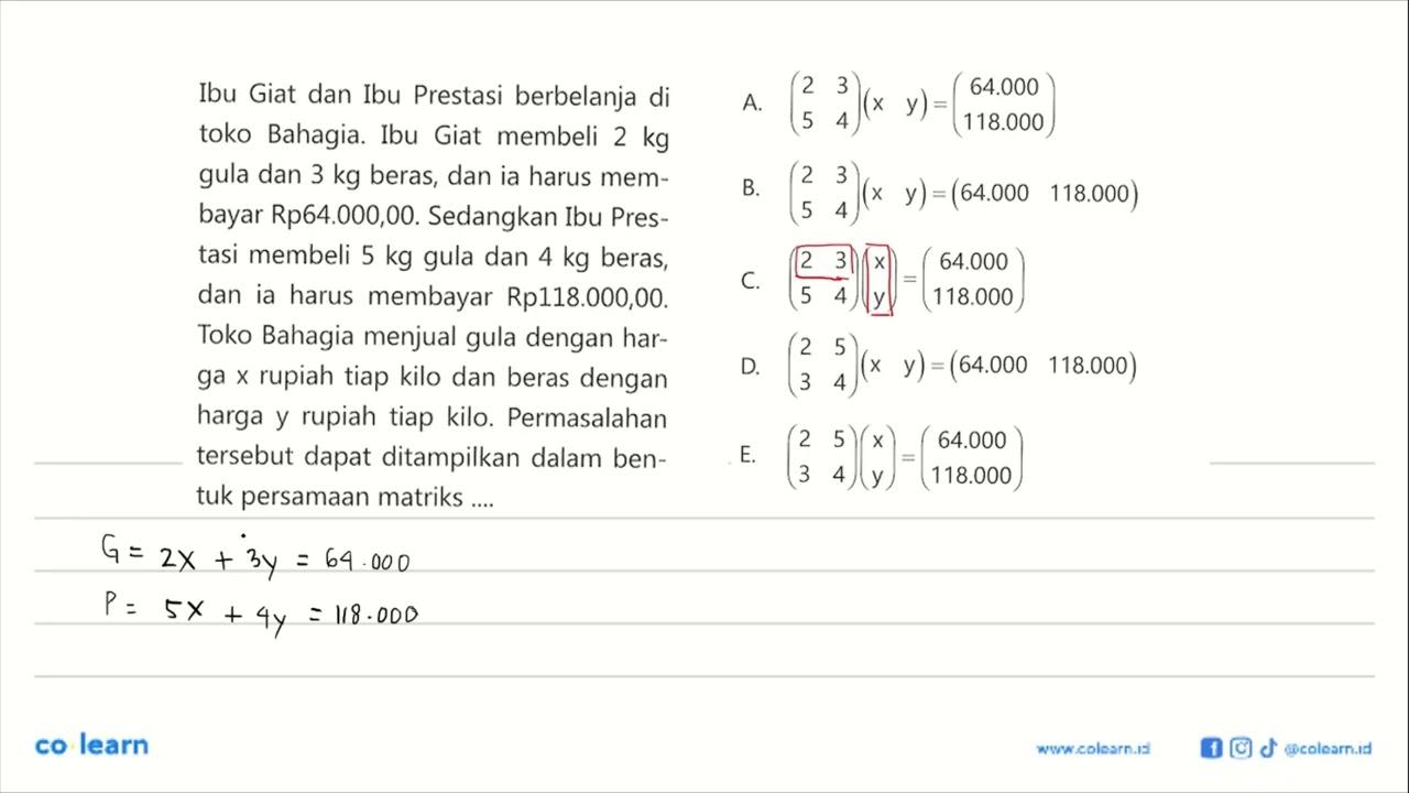 Ibu Giat dan Ibu Prestasi berbelanja di toko Bahagia. Ibu