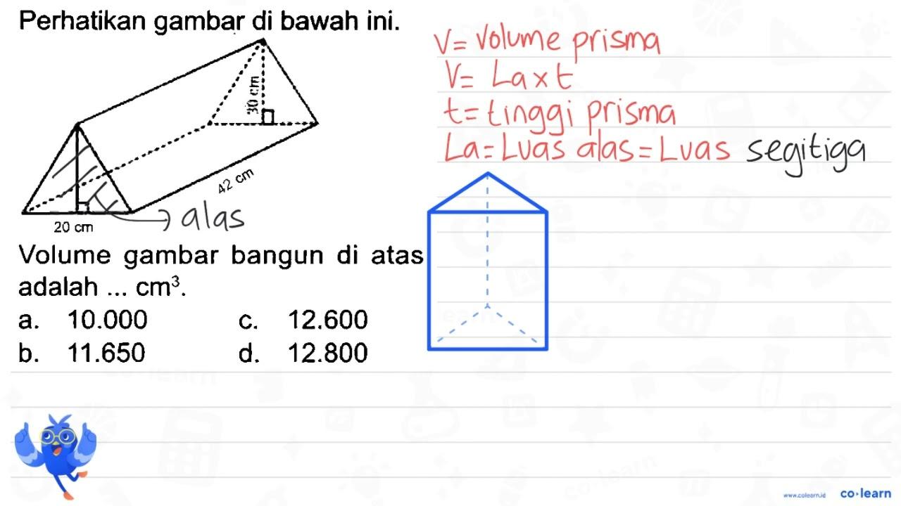 Perhatikan gambar di bawah ini. Volume gambar bangun di