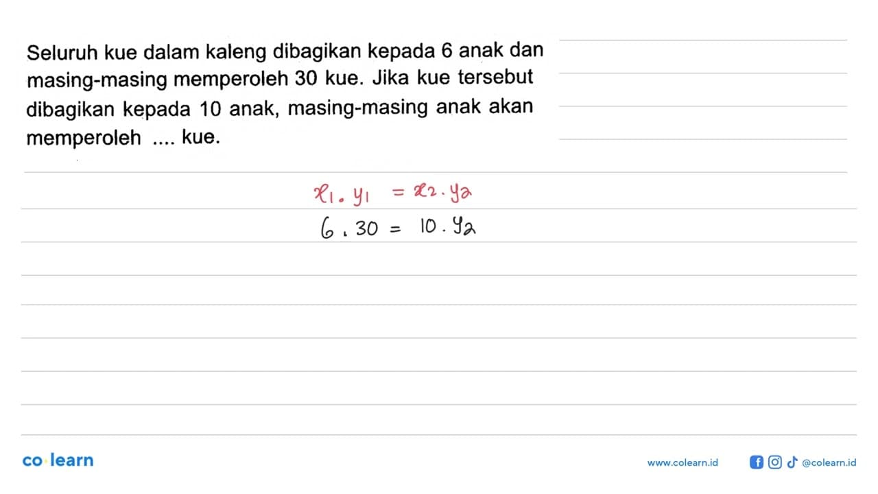 Seluruh kue dalam kaleng dibagikan kepada 6 anak dan