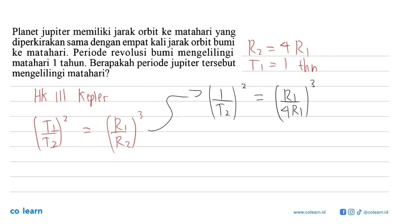 Planet jupiter memiliki jarak orbit ke matahari yang