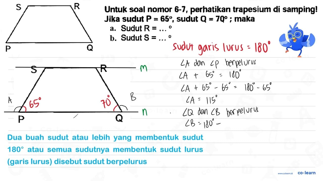 Untuk soal nomor 6-7, perhatikan trapesium di samping! Jika