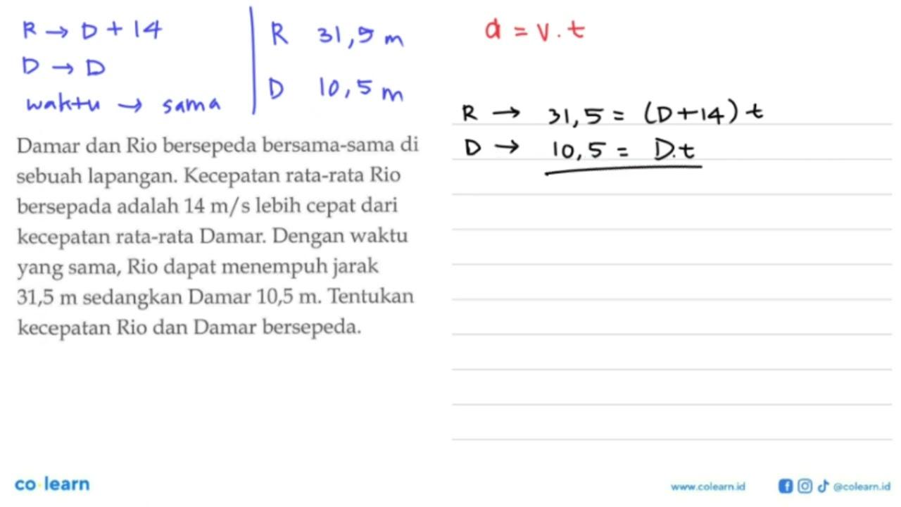 Damar dan Rio bersepeda bersama-sama di sebuah lapangan.