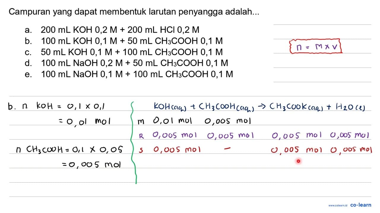 Campuran yang dapat membentuk larutan penyangga adalah...