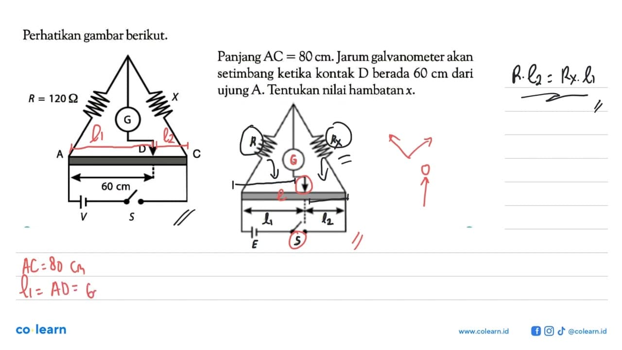 Perhatikan gambar berikut. Panjang AC = 80 cm. Jarum