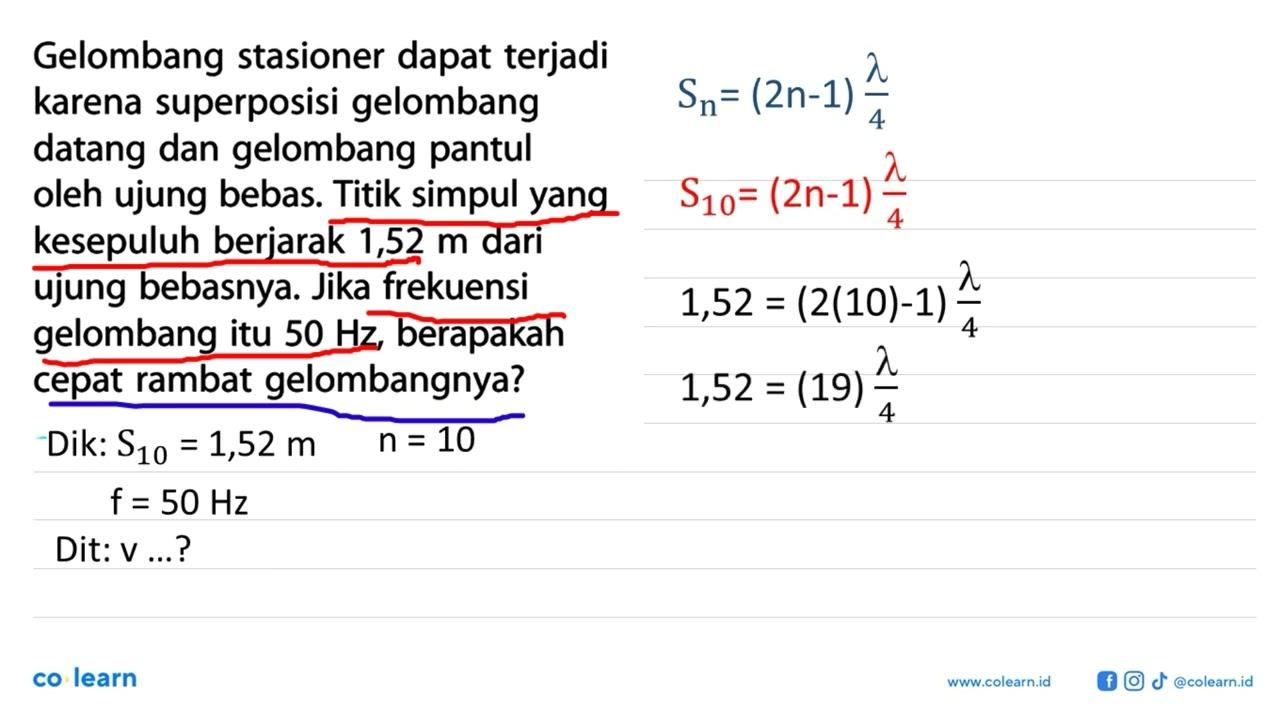 Gelombang stasioner dapat terjadi karena superposisi