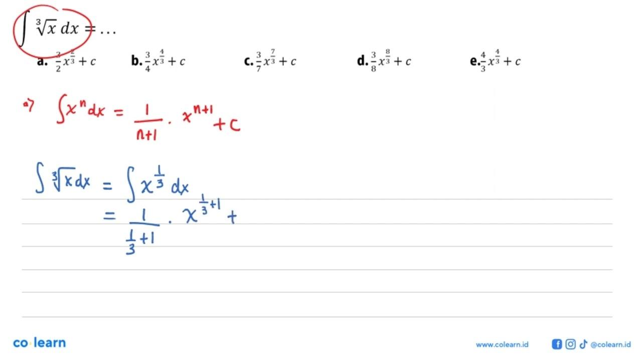 integral x^(1/3) dx=...