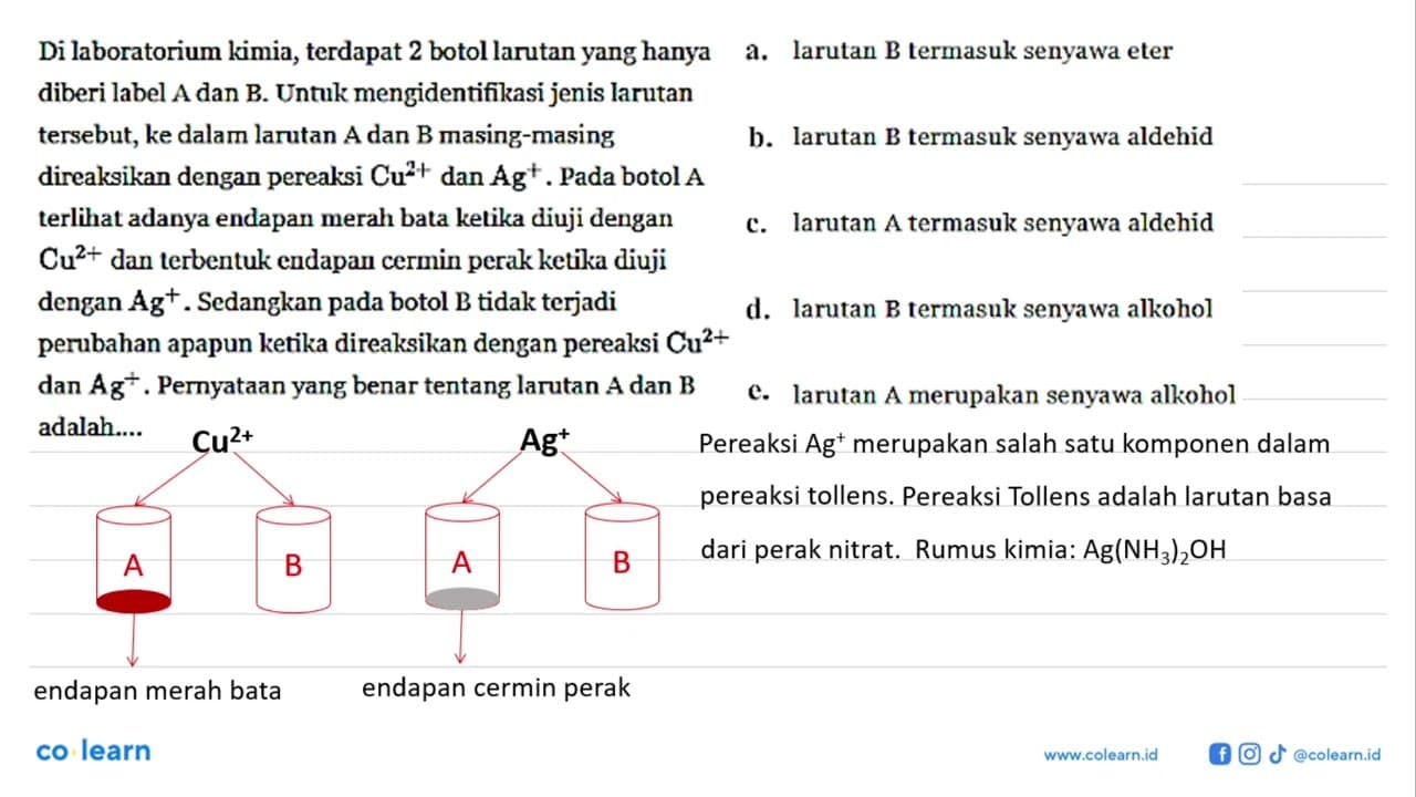 Di laboratorium kimia, terdapat 2 botol larutan yang hanya