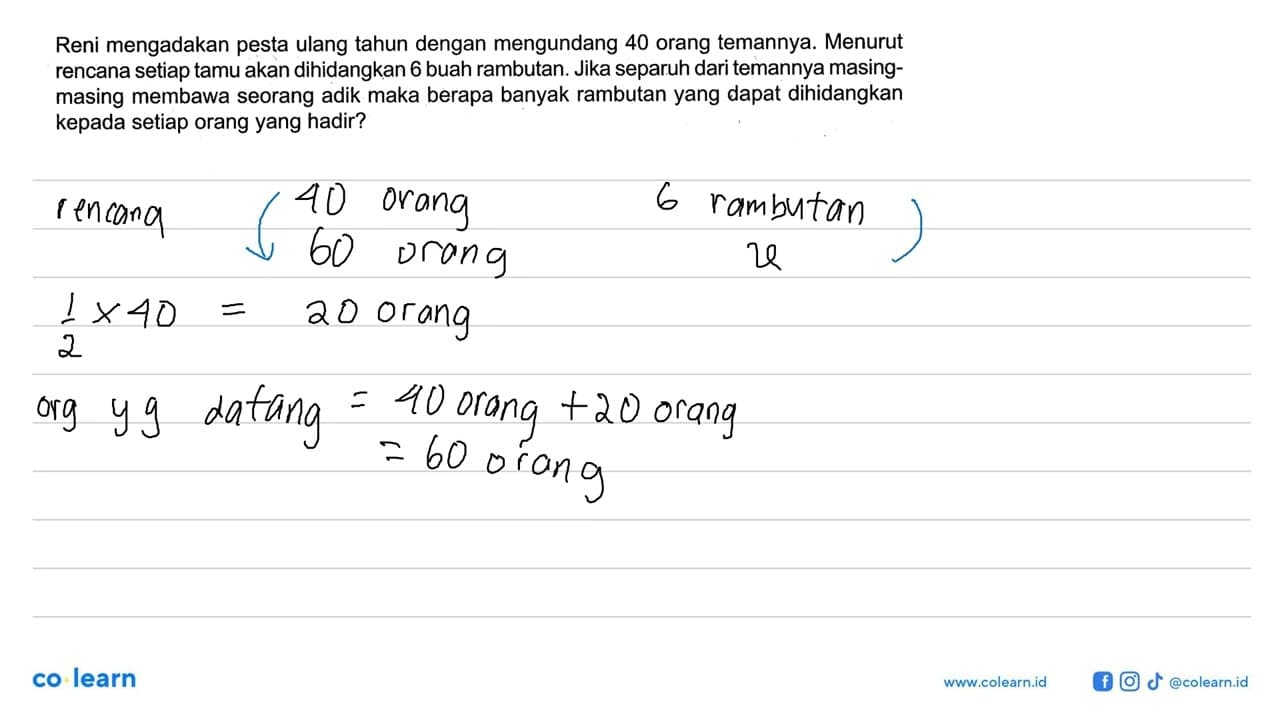 Reni mengadakan pesta ulang tahun dengan mengundang 40