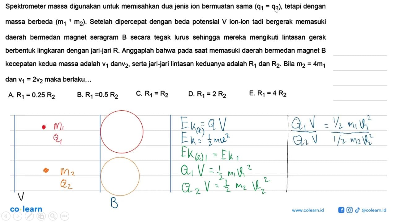 Spektrometer massa digunakan untuk memisahkan dua jenis ion