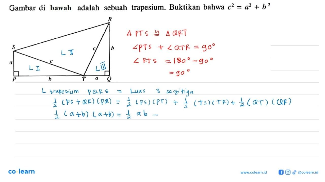 Gambar di bawah adalah sebuah trapesium. Buktikan bahwa