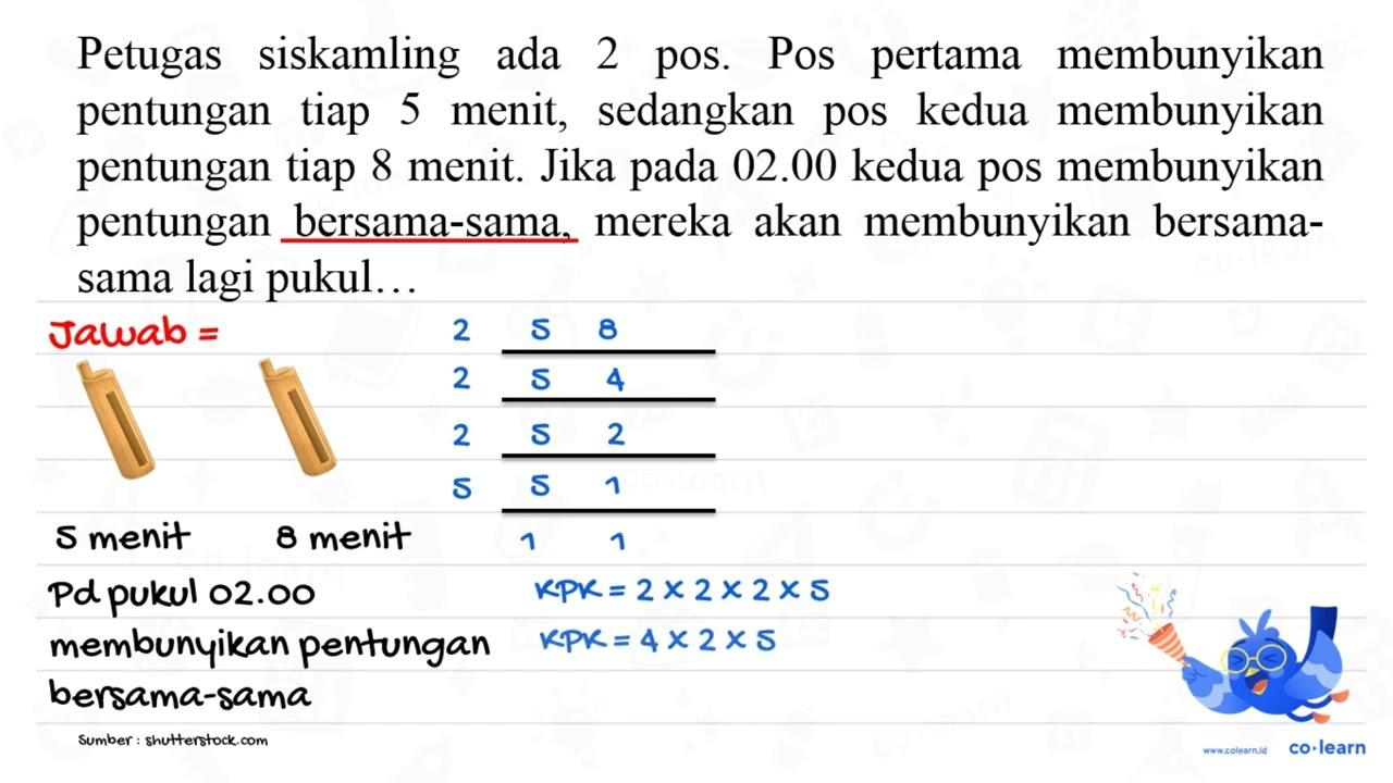 Petugas siskamling ada 2 pos. Pos pertama membunyikan