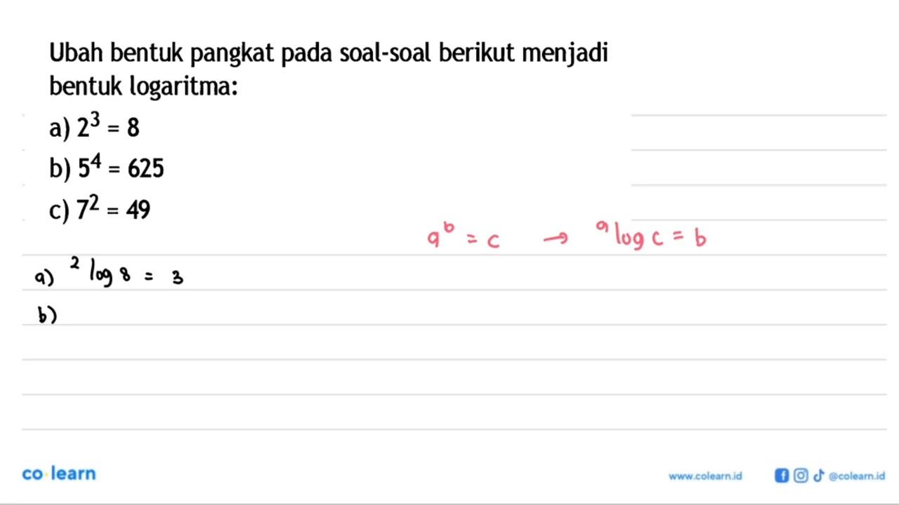 Ubah bentuk pangkat pada soal-soal berikut menjadi bentuk