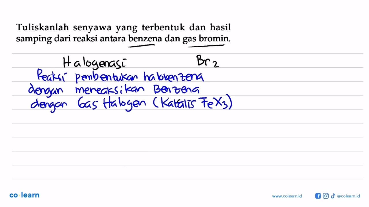 Tuliskanlah senyawa yang terbentuk dan hasil samping dari