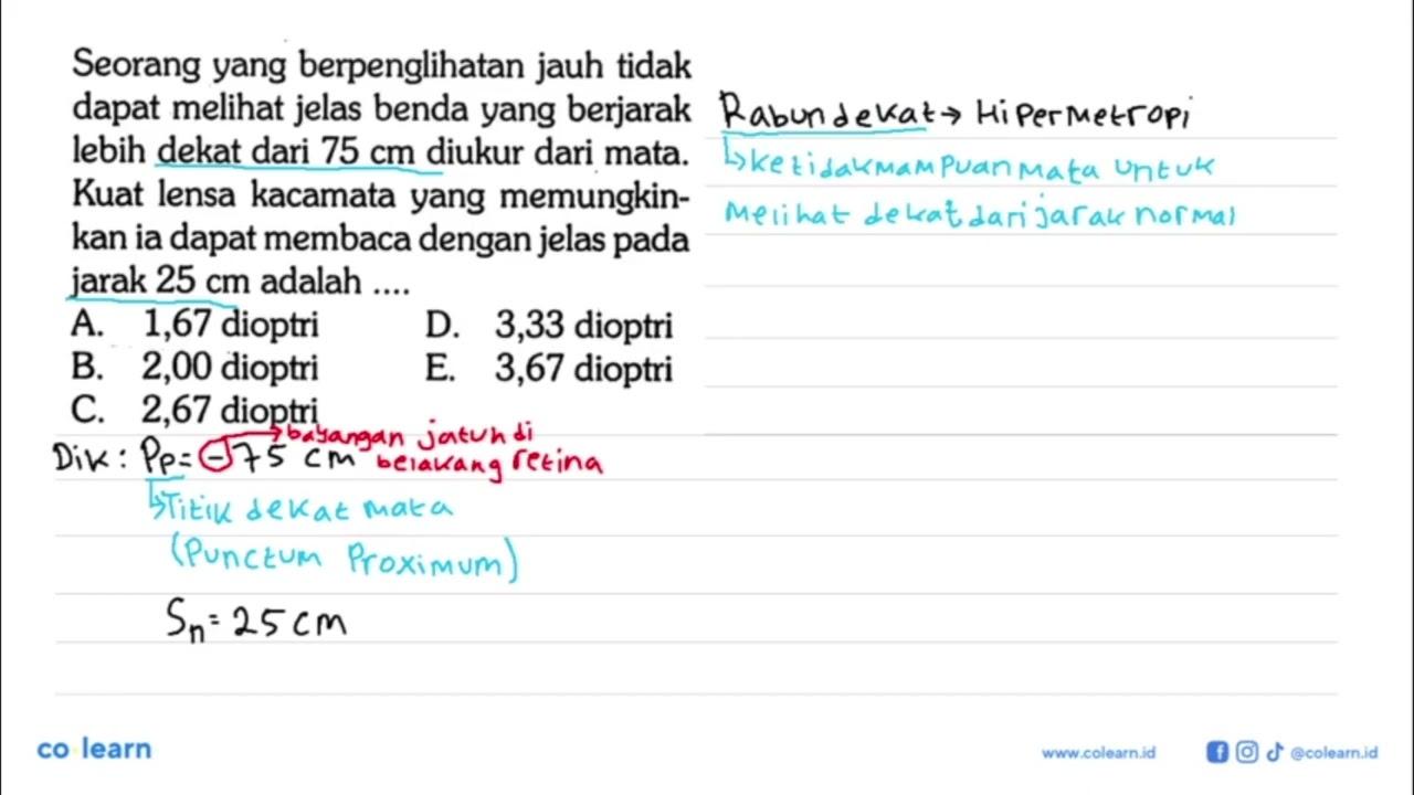 Seorang yang berpenglihatan jauh tidak dapat melihat jelas