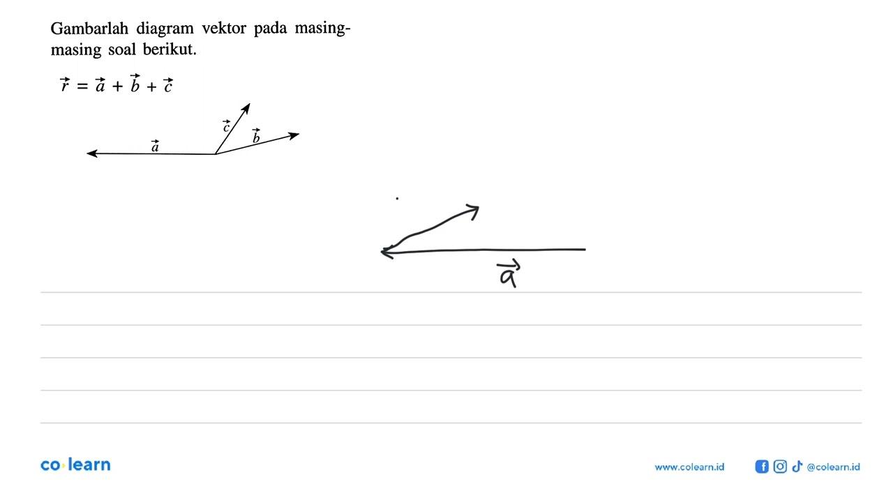 Gambarlah diagram vektor pada masing-masing soal berikut.