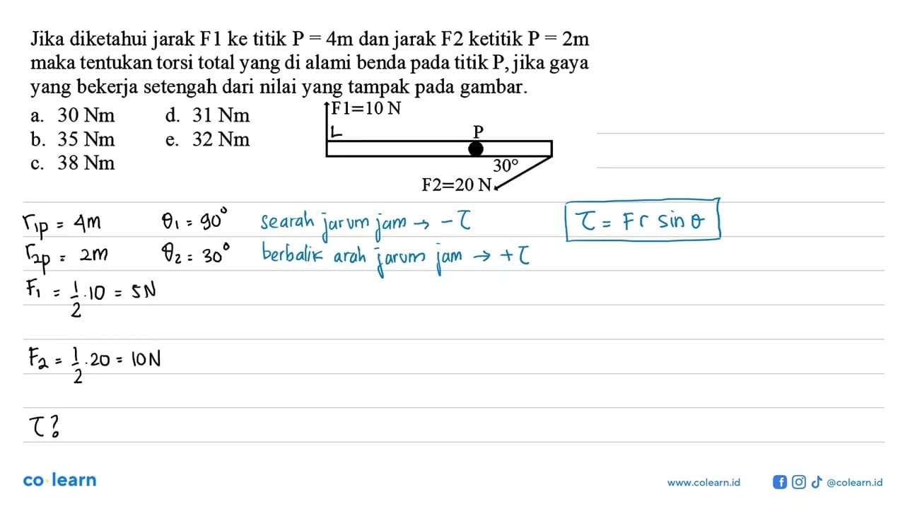 Jika diketahui jarak F1 ke titik P=4m dan jarak F2 ketitik