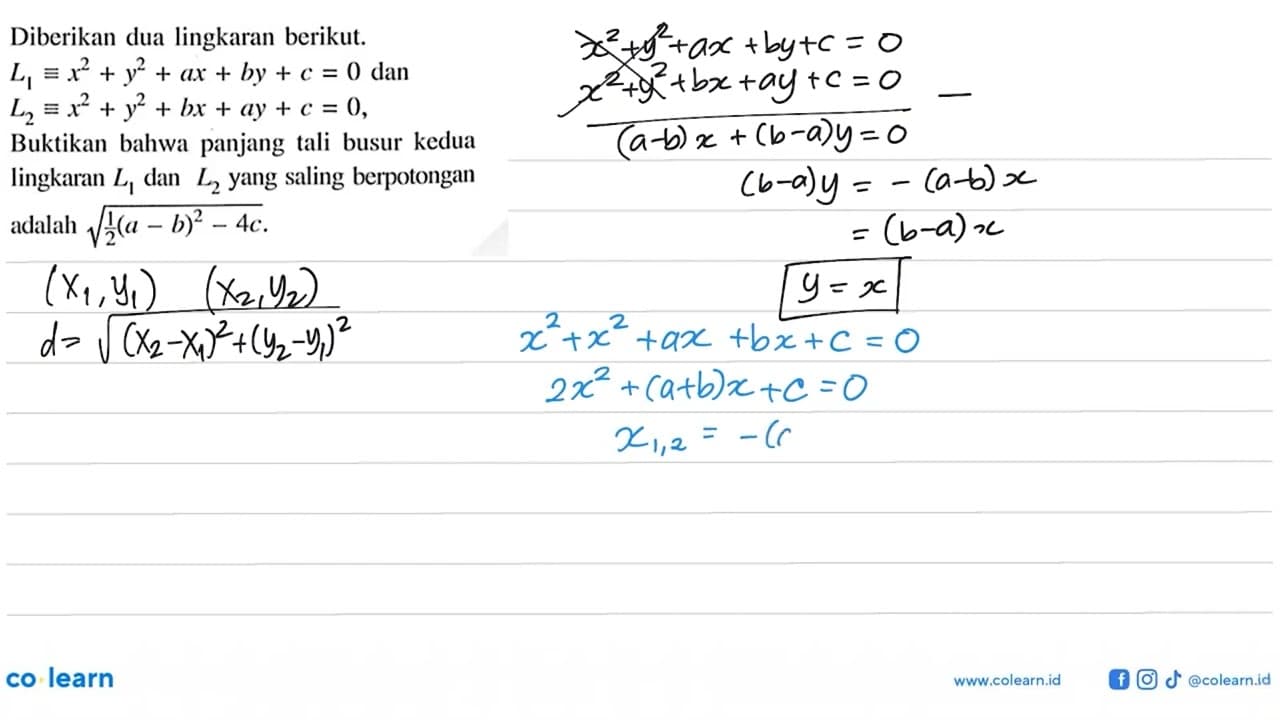 Diberikan dua lingkaran berikut. L1 ekuivalen