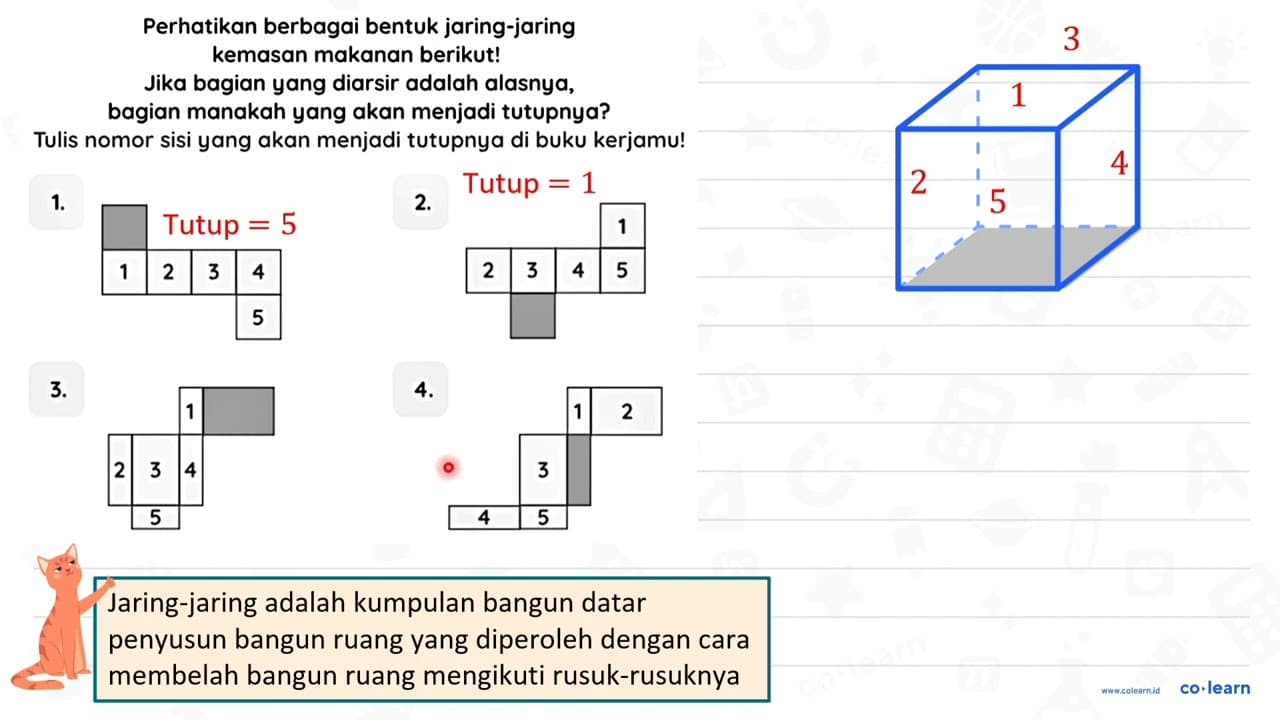 Perhatikan berbagai bentuk jaring-jaring kemasan makanan